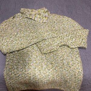 Hand knitted sweater. Multiple green colour